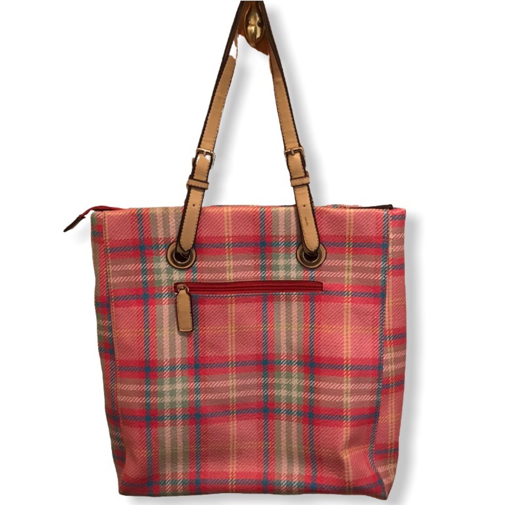 Pink Plaid Tote Bag - Vegan Friendly